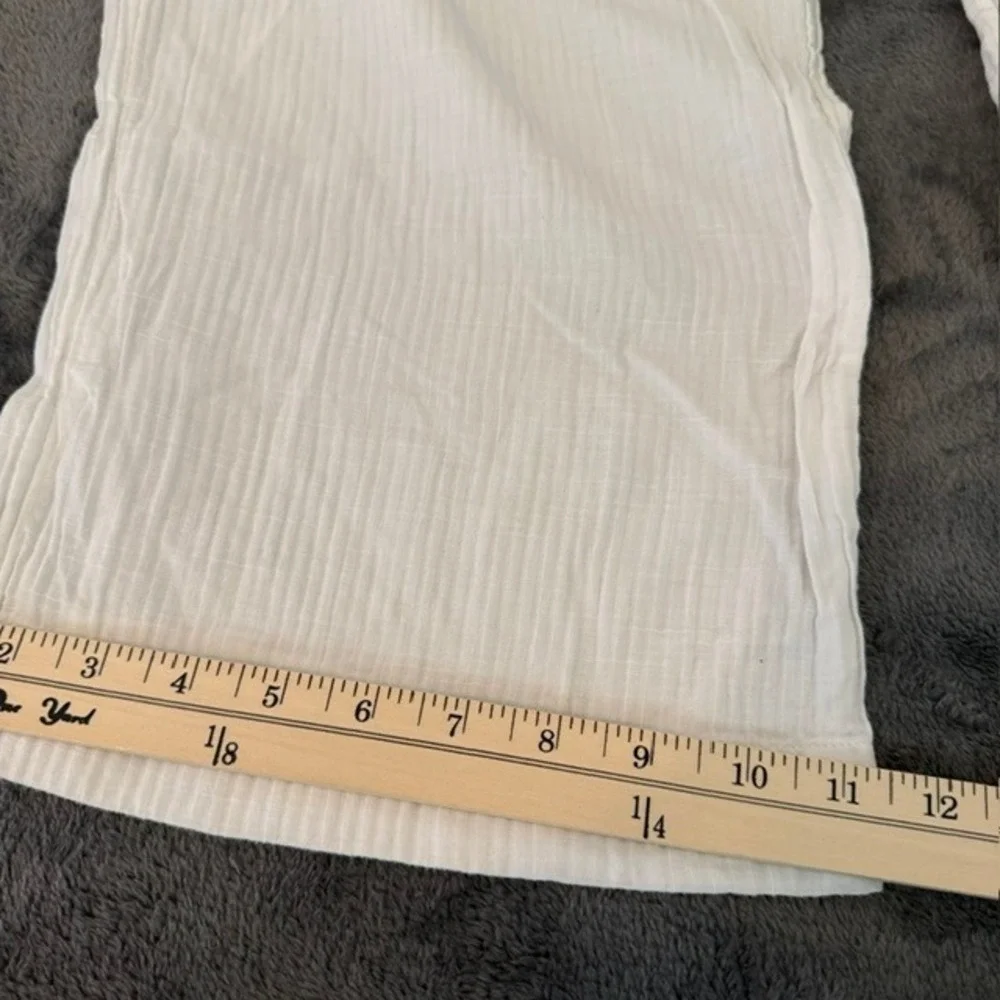 J.Crew Soleil Gauzy Cotton Pants Wide Leg Tie Waist Elastic White Large